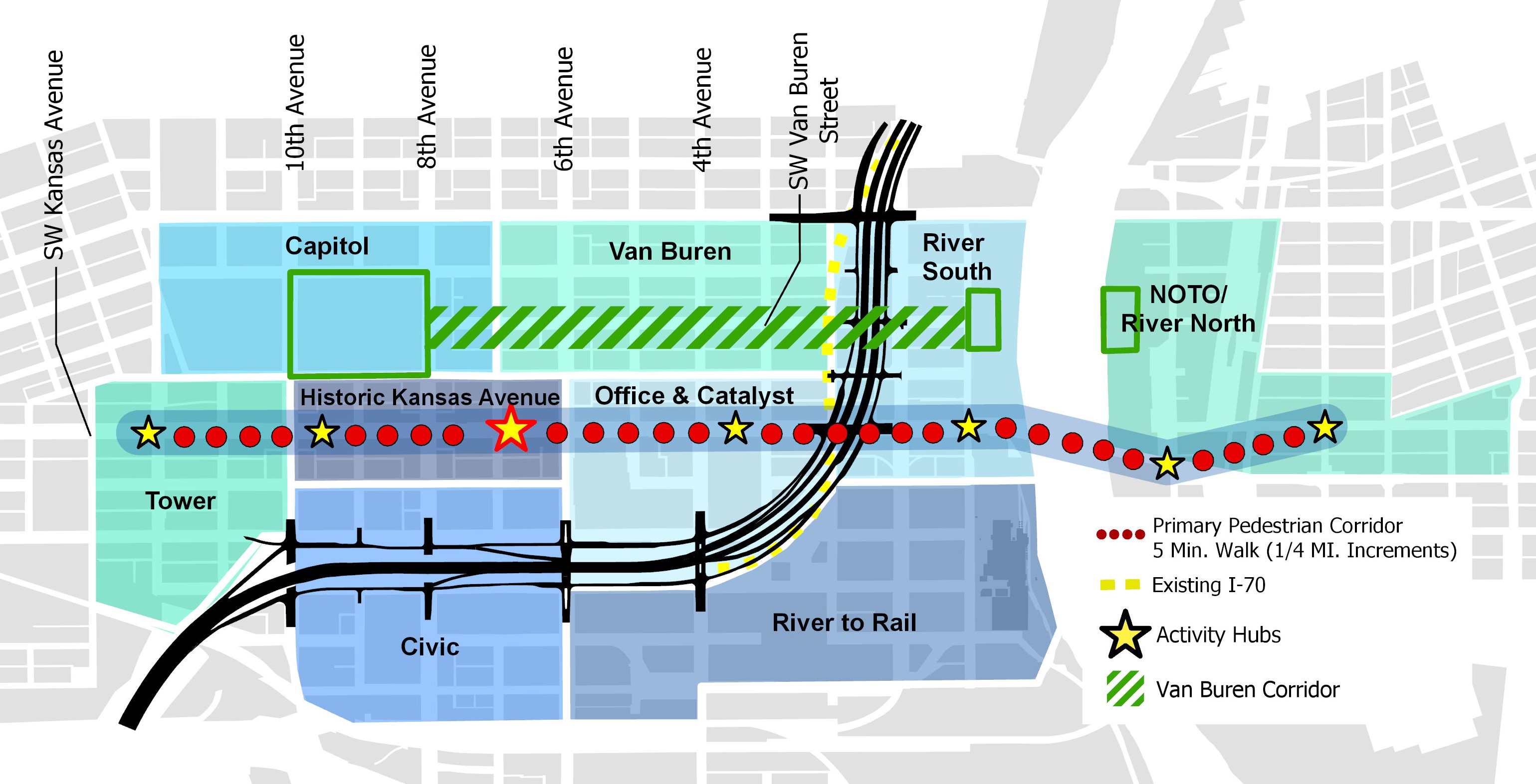 A map of the planned downtown projects