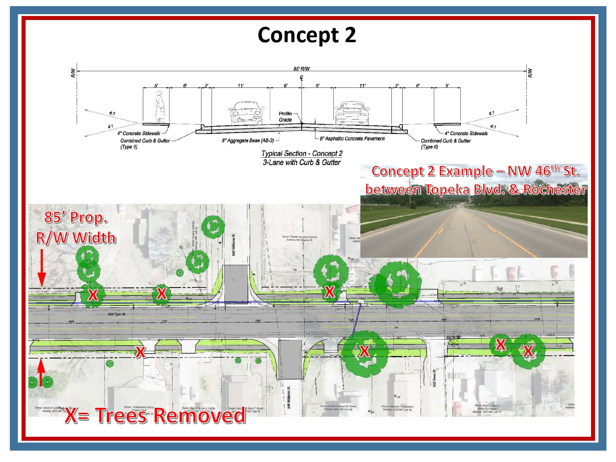 A map of the roadway to be repaired.